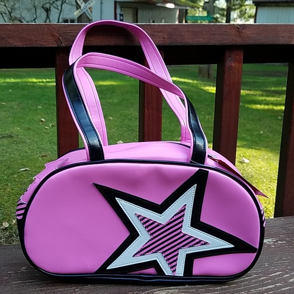 Addicted Handbags - Punk Rock Star Purse (Black & Pink)